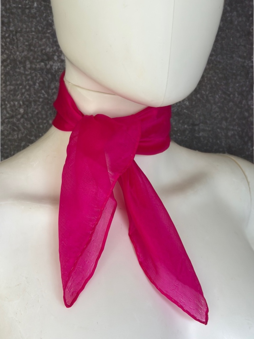 Vintage Hot Pink Silk Scarf